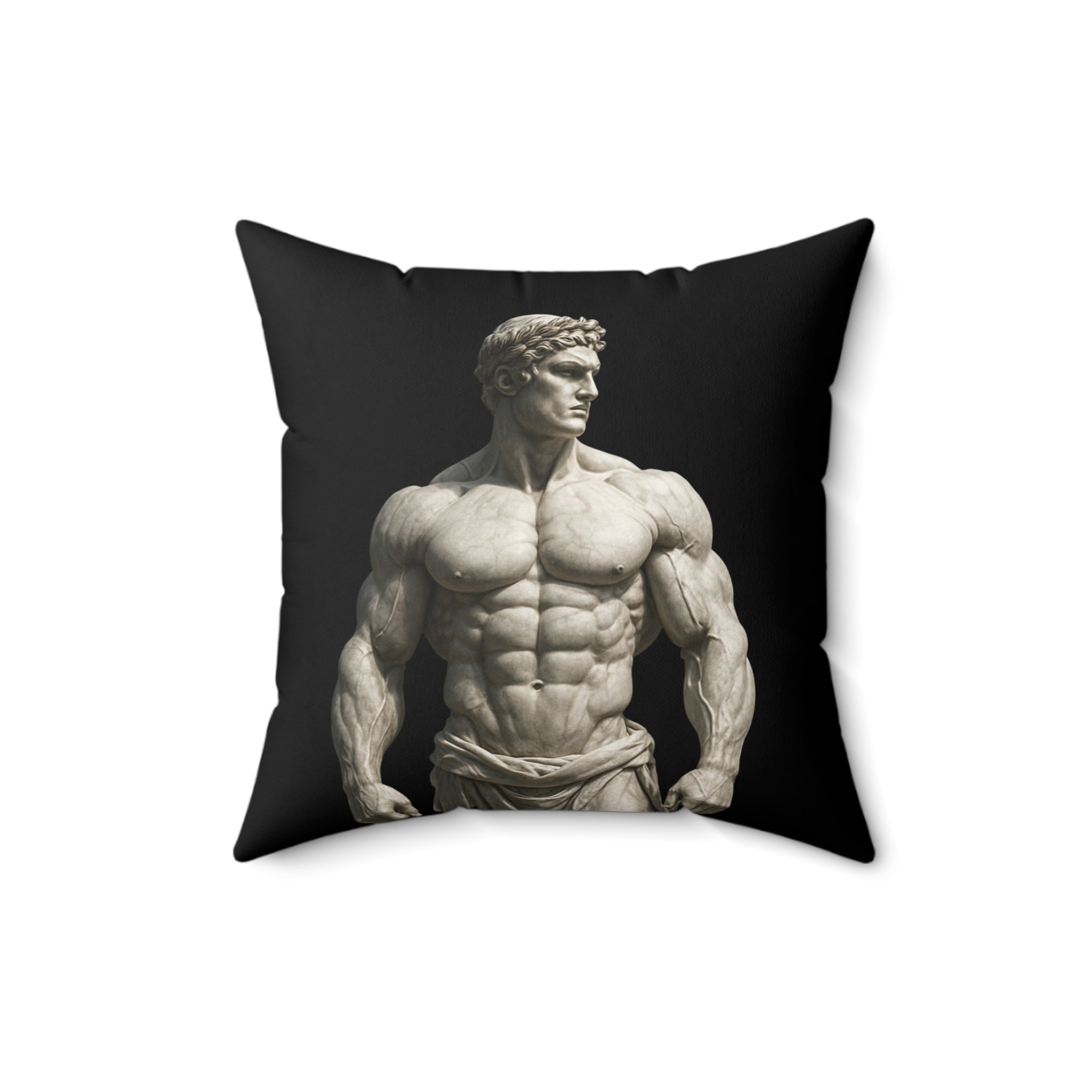 Muscular David Statue Decorative Throw Pillow