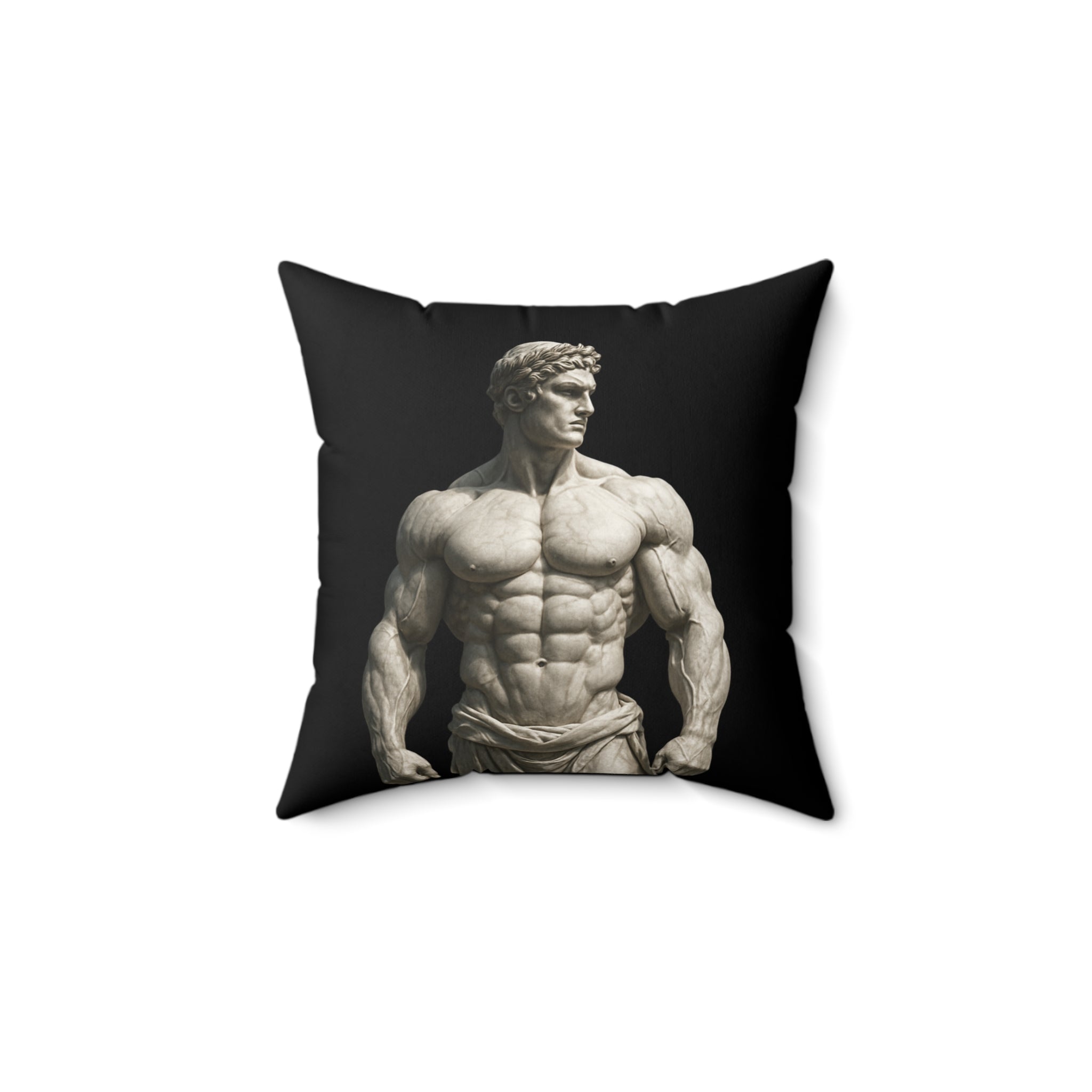 Muscular David Statue Decorative Throw Pillow